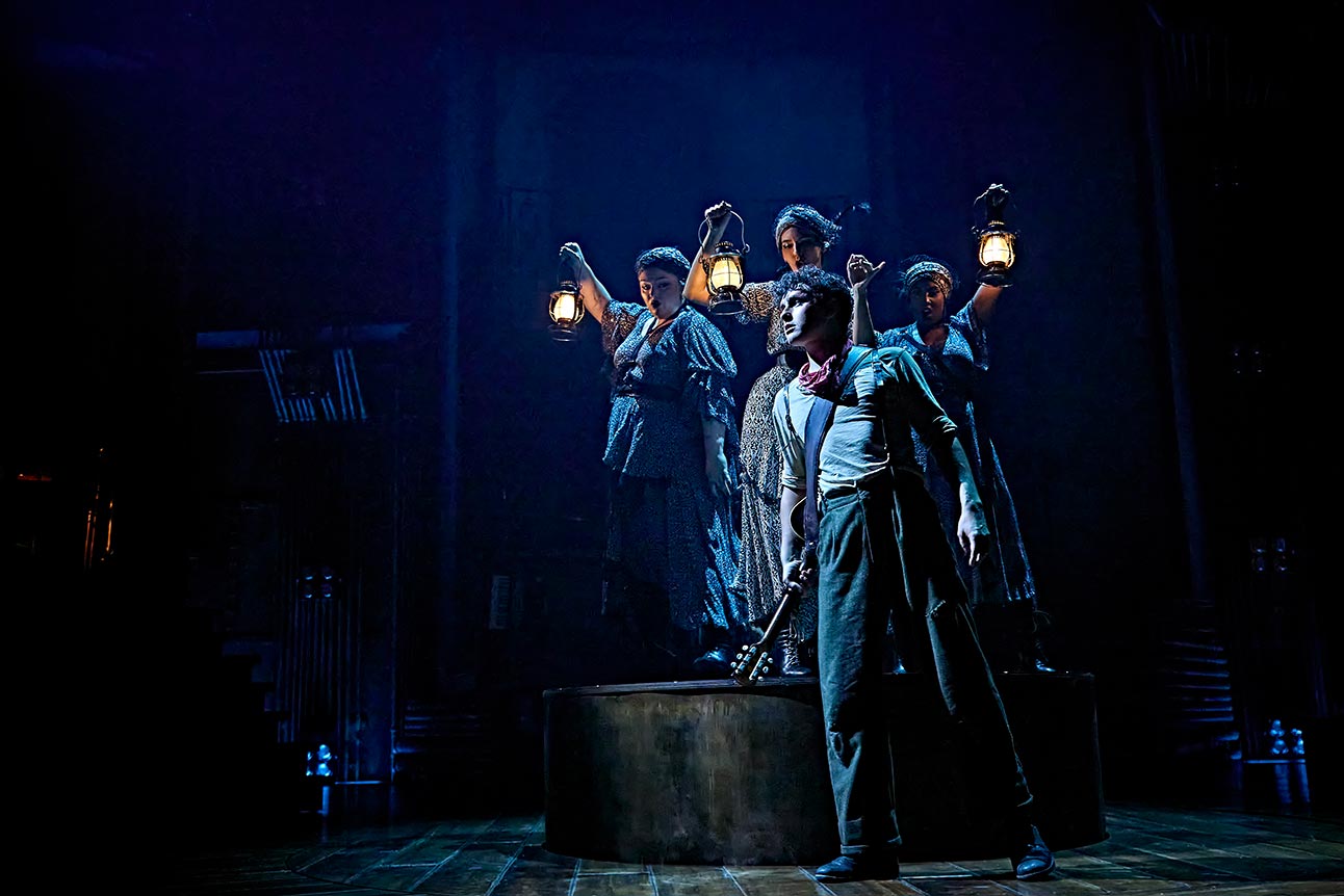 Allie Daniel, Melanie Bright, Dyland Wood and Lauran Rae in Hadestown