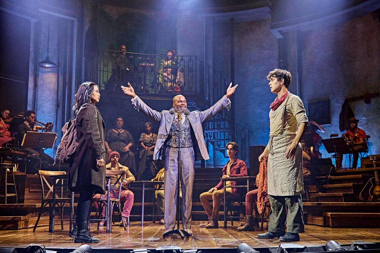 Desmonda-Cathabel, Cedric Neal and Dylan Wood in Hadestown