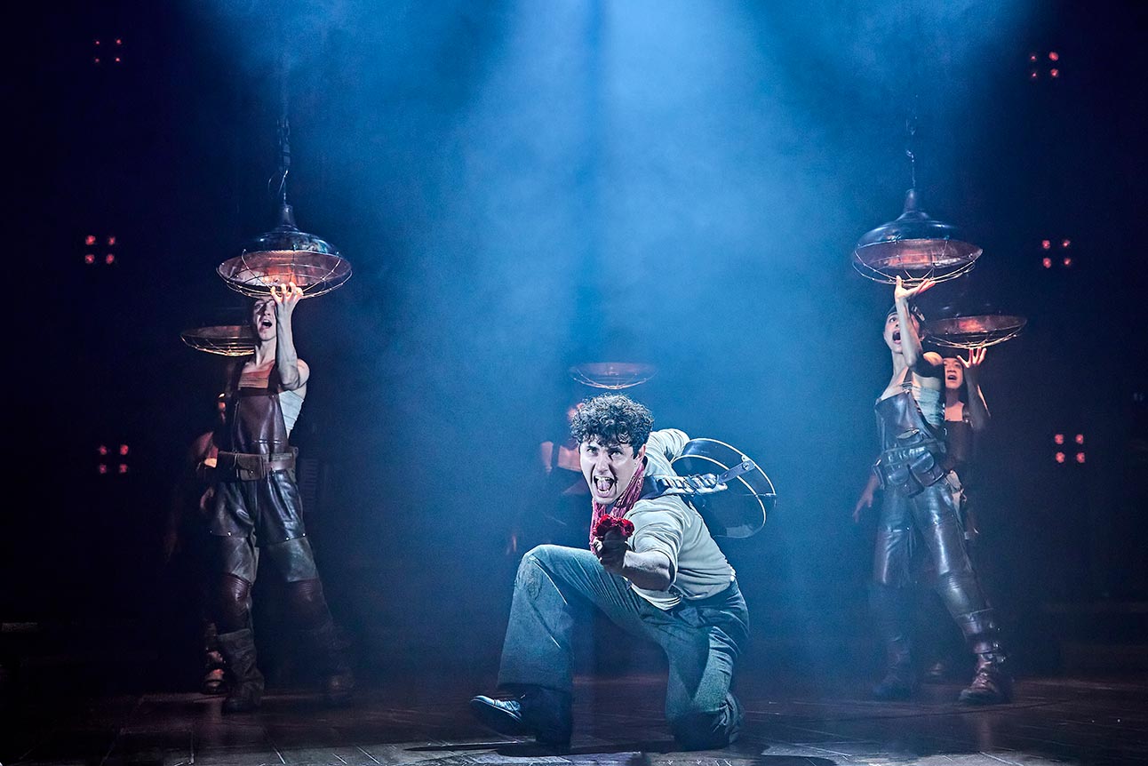 Dylan Wood as Orpheus in Hadestown