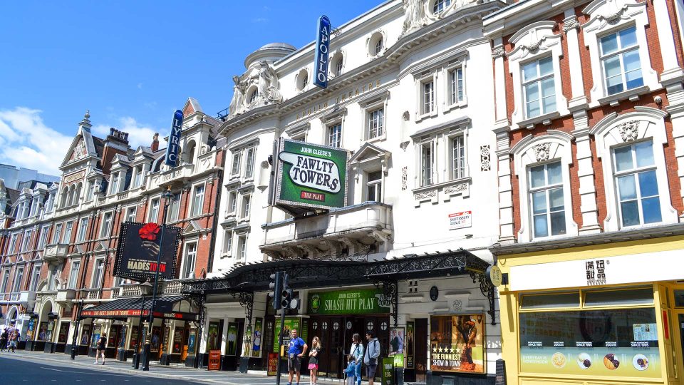 The Apollo Theatre advertising John Cleese's Fawlty Towers - The Play