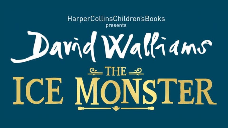 Logo featuring the title 'The Ice Monster' in gold against a teal background.