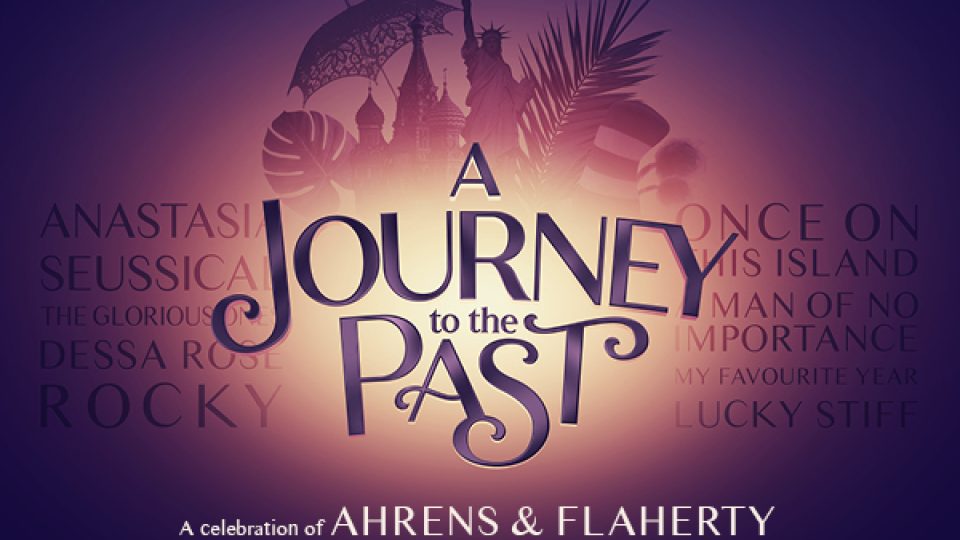 Text design featuring 'A Journey to the Past' on a purple background.