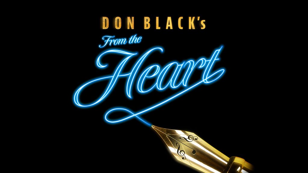 From The Heart Gold fountain pen nib below text: "DON BLACK's From the Heart" in yellow and blue.